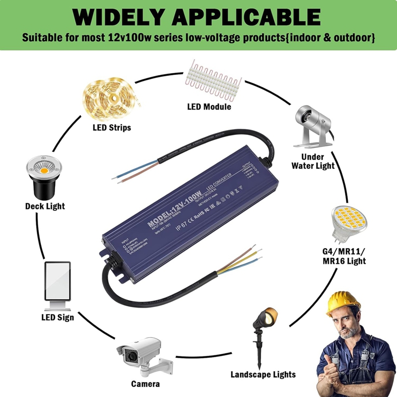 ●12V LED Driver IP67 Waterproo - đánh giá và giá Dc Power Supply 12V