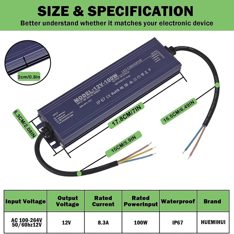 ●12V LED Driver IP67 Waterproo - đánh giá và giá Dc Power Supply 12V